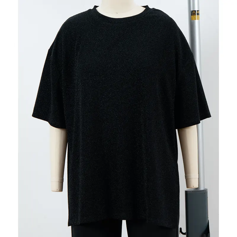 Oversized Drop-Shoulder T-shirt med struktureret overflade og sideslidser